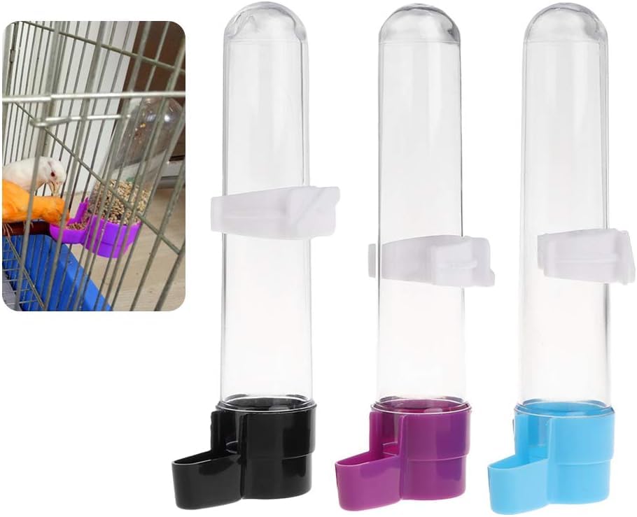 1Pc Parakeet Water Dispenser Hanging Plastic Automatic Feeder for Cage No Spill Food Container for Small Medium Birds Parrot Toys African Grey for Small Parrots Conure Macaw Parrot Toys(Random Color)