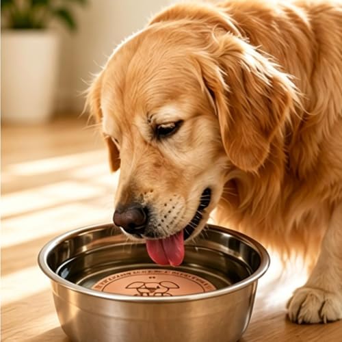 Copper Dog Bowl, 4" Copper Disc for Dog Water Bowl with 3 Point Support | Copper Pet Water Bowl, Dispenser Purification Disk, Copper Disk for Drinking Fountain Cat Bird Bath Bunny Cattle Horse - color: puppy