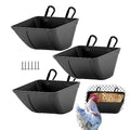 Hanging Chicken Feeder Trough for Goat Sheep Deer Poultry Duck Chicken Fence Feeder Livestock Feeding Container Goats Supplies Feeders Waterer Bucket - color: Black