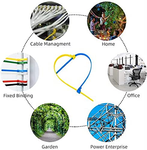Zip Ties, 100pcs Yellow Zip Ties 8 Inch, Plastic Ties Small Zipties Cable Tie Wraps, Multi-Purpose Cable Management Ties, Self-Locking Ziptie for Office and Home(Can bear 30lb) - color: Yellow, size: 8" (100 Pack)