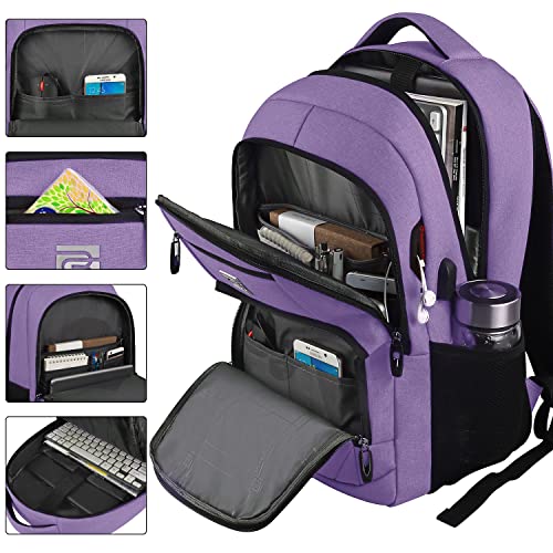 Laptop Backpack,Business Travel Anti Theft Slim College Backpack | Water Resistant Durable Computer Bag Gift for Women & Men Fits 15.6 Inch Laptop and Notebook - Purple - color: Purple, size: 15.6 Inch, style: Laptop