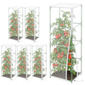 6 Pcs 57"X17.7"X17.7" Square Tomato Netting with Zipper, Insect Cover | Tomato Cage Mesh Cover, Drawstring, Garden Protection, Insect Barrier, Vertical Climbing Plants, Vegetables, Fruits - size: Square-6PCS