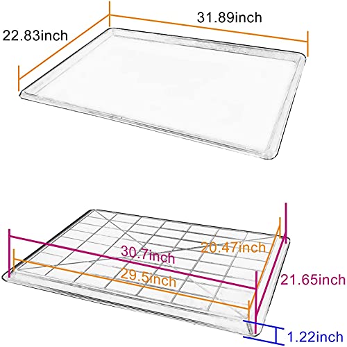 2pcs 31.9"x22.8" Replacement Tray for Dog Crate Plastic Cage Bottom Pan Multi-Purpose Boot Mat Shoe Tray Indoor Outdoor Waterproof, Dog and Cat Rabbit Food Bowls Floor Liners - size: 2Pcs 31.9"x22.8"