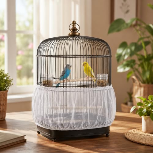 4PCS Bird Cage Net, Bird Cage Seed Catcher, Bird Cage Seed Catcher for Large and Medium Cages