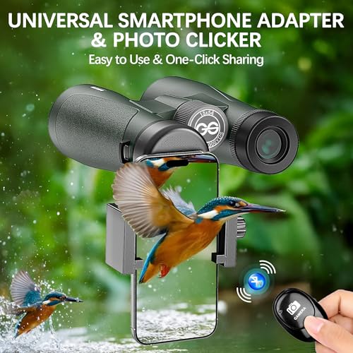 15x54 Binoculars for Adults High Powered with Harness & Phone Adapter | Super Bright BAK4 Optics, Waterproof, Large View, Clear Low Light Vision, for Bird Watching Cruise Travel Hunting Sport - color: Dark Green