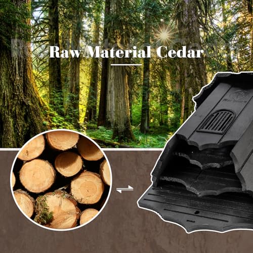 VIREESR Bat House for Outdoors, Castle 3-Chamber Bat Box, 100-Capacity | Cedar Wooden Bat House, Bat Boxes for Outside for Tree, 3 Chamber Design to Attract Bats, Weather-Resistant, Black - size: Black