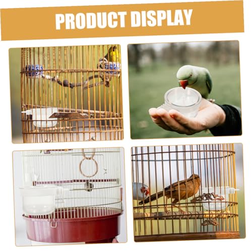 Toyvian Acrylic Bird Food Water Cups, 10pcs Detachable Hanging Cage Bowls for Parrots Parakeets Canaries Finches Clear Small Animal Feeder Dishes for Cages Easy to Clean