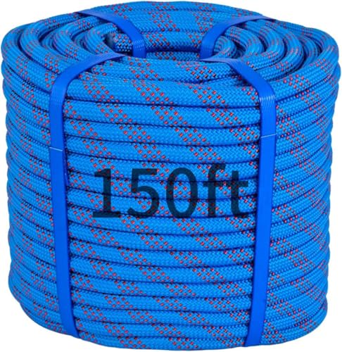 150ft 3/8 Inch Climbing Rope, Heavy Duty Arborist Rope(Blue) - size: 3/8in-150ft-Blue