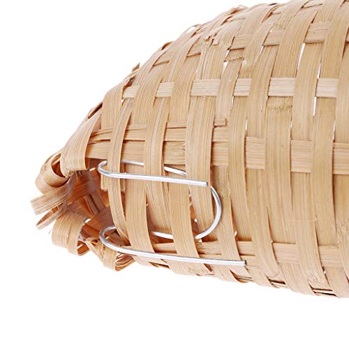 Small Bird Nest with Metal Hook Hand-Woven Bird Eco-Friendly Natural Bamboo Cage Accessories Hanging Bird Shelter