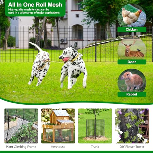 GILPWA Wire Fence, 24 in(H) X 25 ft(L) PVC Coated Welded Wire Fencing 2" X 2" 16GA Garden Border Vinyl Metal Chicken Wire Fencing Mesh Roll for Yard Vegetable Plant Protection Poultry Netting Black - size: 24in*25ft