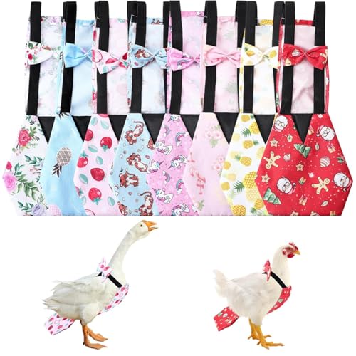 8 Pcs Chicken Diapers Bird Diaper Reusable Duck Diapers Waterproof and Adjustable Chicken Accessories Poultry(L) - size: L