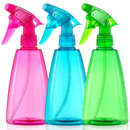 Bealee Spray Bottles 3-Pack, 16 Oz, Mist & Stream Plastic Water Sprayer | Professional Empty Sprayer for Hair, Essential Oils, Plants, Cleaning Solutions, Cat Dog Correction Behavior, Leak-Proof