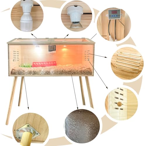 Fengxin Brooder Box for Chicks,Quail cage,Quail coop,Kit with Heat,Chick Brooder Box with Sliding Door,with Thermostat,Table Legs, Temperature and Humidity Meter (31.5×16×16 inches) - color: 31.5×16×16 inches