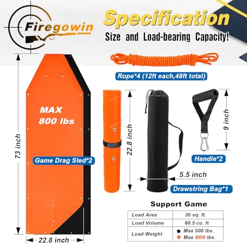 Hunter Portable Game Dragging Mat + FIREGOWIN Electronic Laser Training Target System–Field Recovery & Precision Practice Bundle
