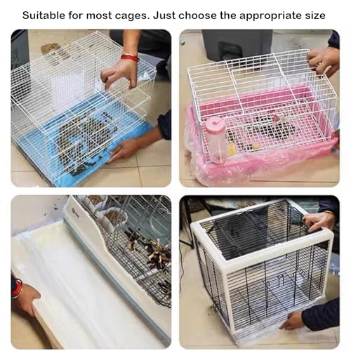 50 Pcs Disposable Rabbit Cage Liner Litter Box Liners Pet Tray Film Bags | Quick Cleanup Leak-Proof Small Animal Toilet Plastic Film Cover for Guinea Pig Bunny Bird Chinchilla - size: Jumbo