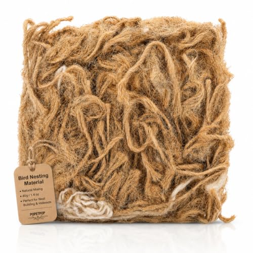 POPETPOP Natural Mixing Bird Nesting Material, Birds Nest Cages Bedding Substrate for Finch Budgie Hummingbird Parakeet - for Building & Hideouts, 40g/1.4 oz
