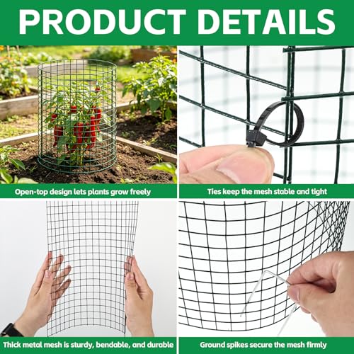3 Pack Plant Protector from Animals, 12"x12" Metal Chicken Wire Cloche | Plant Cages for Outdoor Garden Flowers and Vegetables, Wire Plant Protector to Keep Out Rabbits, Chickens and Small Animals