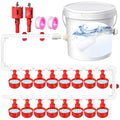 58 Pcs Automatic Chicken Waterer System Set, Chicken Watering System Kit with 16 Water Cups, 1/2" PVC Tee Fitting and Other Parts, Watering Complete Set for Turkey Duck Poultry Pigeon Quail