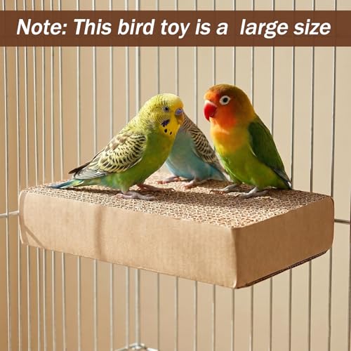 YUXIANLB 7.3 Inch Paper Bird Toys, Parrot Perch Platform Clean Beak | flat grinding stand cage, reduce boredom, Release Stress, conure paw shredder toy, parakeet cockatiel conure mynah