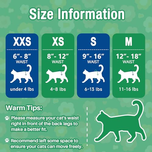 Pet Soft Disposable Cat Diapers - Diaper for Female & Male Cats, Puppy Doggie Diapers for Female Dogs with Adjustable Foam Tail Hole, XX-Small (24Pcs, Green) - size: XX-Small (24Counts)