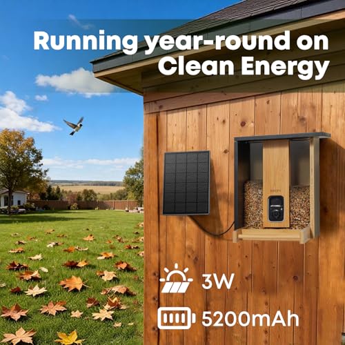 NETVUE by Birdfy Bamboo Bird Feeder with Camera Solar Powered,2K Live Stream&Lifetime AI Bird Identification&Motion Detection,birdswatching Ideal Bird Feeder Gift for Moms and Bird Lovers - style: AI Permanent Service