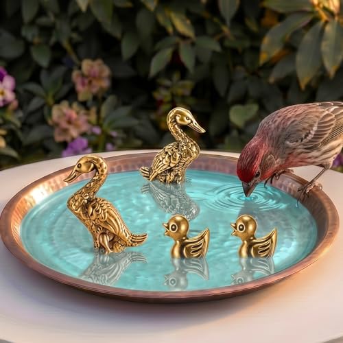 4 Pcs Mini Bird Bath Copper Ornaments Bird Bath Purification Disk Birdbath Cleaner Single 1 oz Weight Universal Fit for Outdoor Birdbaths, Bowl (Duck) - style: Duck