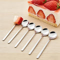 Long-handled Mirror-Finish Small Round Stainless Steel Spoon, Suitable for Scooping Bird's Nest, Honey, Coffee, Milk Powder, Sugar, Cocoa Powder and Other Foods & Desserts (6pcs 5.1", Silver) - size: 5.1in, style: 6Pcs Silver