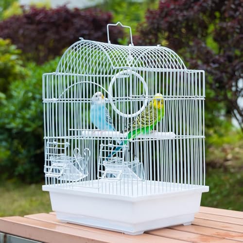 Small Bird Cage, Lightweight Hanging Travel Cage with Removable Tray | Easy to carry and clean, ideal during short trips, camping and vet visits with parakeets, canaries, lovebirds and finches. - size: 11.8"L x 9.0"W x 15.3"H