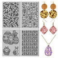 CHGCRAFT 4 Sheets Easter Bunny Clay Texture Mat Easter Egg Pattern Polymer Clay Texture Sheets DIY Tools for Pottery Earring Jewelry Making Stamp Engraving Machines, 3.9x2.6inch - style: Easter Egg