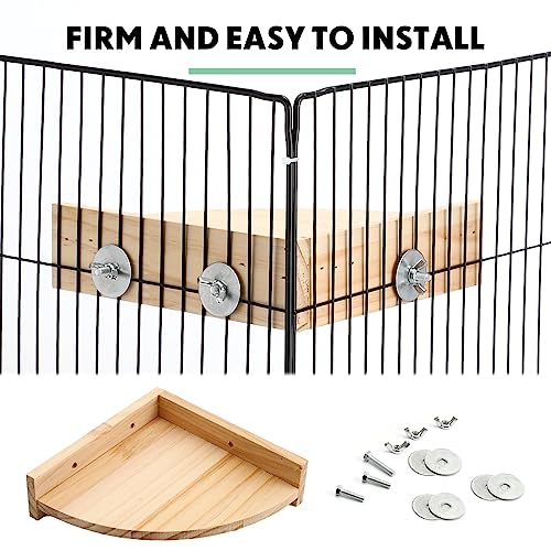 Wettarn 6 Pcs Bird Perch Platform Bird Corner Parrot Perch Corner Wooden Stand Sector Playground Cage Accessories Shelf for Parakeet Conure Cockatiel Budgie Gerbil Rat (7.1 x 7.1 Inch,Platform) - color: Platform, size: 7.1 x 7.1 inches
