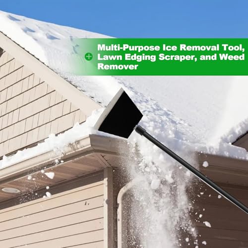 Floor Scraper Garden Shovel, Cleaning Remove Long Handle Tool 88in | Sturdy Tile Scraper for Ice, Tiles, Ceiling, Concrete, Tape, Glue, Wallpaper - Heavy Duty Sharp Blade (4mm Thickness)