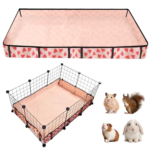 Waterproof Guinea Pig Cage Liners, Washable & Reusable Small Animal Cage Mat, for Rabbit, Hamster, Chinchilla, Hedgehog (Watermelon),C&C 24x36 inches - size: C&C 2x3(24x36 inches)