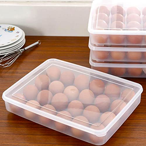 4 Pack Deviled Egg Containers with Lid, Plastic Egg Storage Container Stackable Deviled Egg Carrier for 120 Eggs, Egg Organizer for Protect and Keep Fresh 13.6x10.2x2.2 Inch