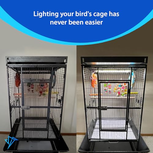 HappyBird Lighting Bird Cage Light with Chew Guard - Full Spectrum LED Pet Light - Simulates Natural Environment - Safe for Hookbill Birds – Easy to Install - (24" Long) - size: 24"