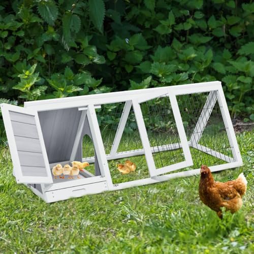 Chicken Coop for 2 Chickens Rabbit Hutch Quail Coop | Ventilated Wire Mesh, 3 Access Doors, Portable Playpen Run, Indoor Outdoor Use for Ducks, Chicks & Small Poultry Pets