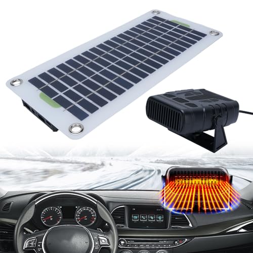 Upgraded Solar Heater for Chicken Coop, 30W Portable Greenhouse and Dog House Rechargeable Sun Panel Kit, Solar Powered Heater for Drying Heating Pet House Warm Wind Gear