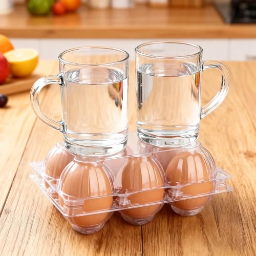 12Pack Plastic Clear Egg Carton Half Dozen Egg Tray Reusable Egg Cartons | 2x3 Plastic Clear Egg Carton Cheap Bulk for 6 Eggs - size: Holds 6 eggs-12Pack