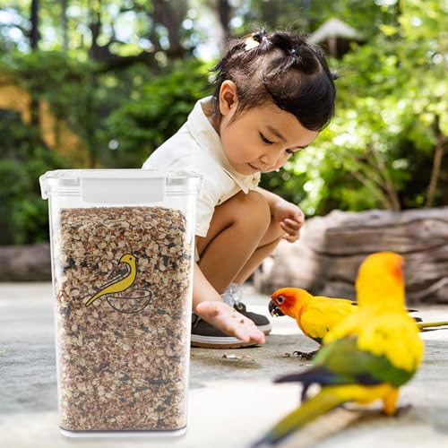 Bird Seed Storage Container-Airtight Bird Food Container 6L Pet Food Storage Containers with Birds Seed Scoop-Wild Birds Seed Dispenser-for PetBirds Parakeets Finches Foods - size: 6L
