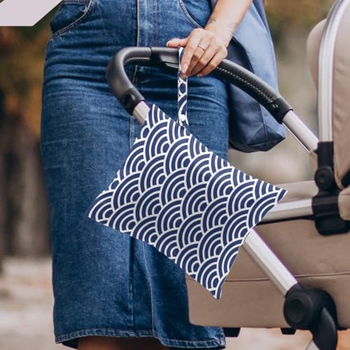 Japanese Wave Wet Bag Reusable Wet Dry Bags for Travel Beach Pool Gym Yoga Bath, Ocean Wave Waterproof Bag for Swim Suit Dirty Gym Cloth, Minimalism Diapers Cosmetic Bags Toiletries Daycare Organizer - color: Multi 02437