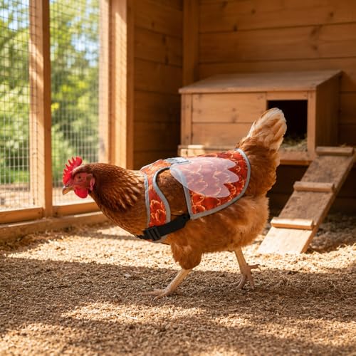 4Pcs Chicken Saddles for Hens, Chicken Apron&Vest Jacke, Tough Chicken Hen Mating Saddle, Adjustable Poultry Back Protector, Waterproof Chicken Coop Accessories