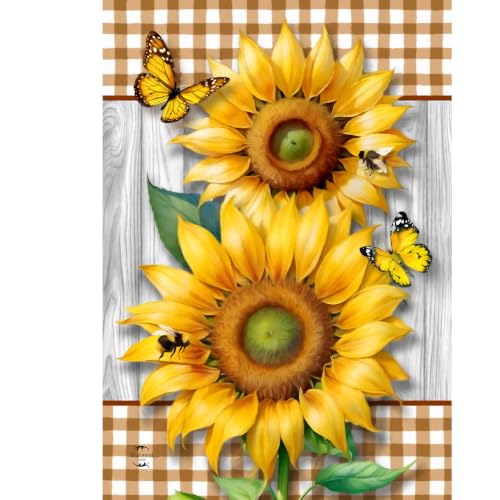 Briarwood Lane Sunflower Duo House Flag - color: Sunflower Duo