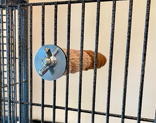 Polly's Sand-E-Rope Safety Bird Perch Toy-Trims Nails & Beak-Promotes Healthy Feet-Safe Non-Toxic-Bird Supplies for Bird Cages (Brown, Medium) - color: Brown, size: Medium