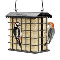 Birdream Double Suet Bird Feeders for Outdoors, All Metal Bird Suet Cakes Cage Holder with Weatherproof Roof, Easy to Refill & Clean, Attract Woodpeckers, Chickadees, Nuthatches, Black