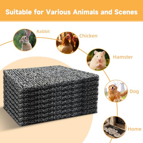 DRQ 8 Pack Chicken Nesting Pads, Washable Reusable Hen Laying Mats, Gray | 12 x 12 inch Chicken Coop Accessories, Cut to Fit Nesting Boxes, Rabbit Cages - color: Grey