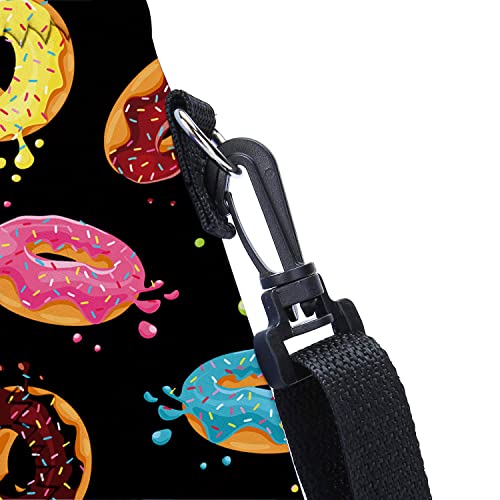 AMARY 500ML Neoprene Water Bottle Carrier Bag with Adjustable Shoulder Strap,Insulated Water Bottle Cover for Stainless Steel/Glass/Plastic Bottles 16.9OZ (donuts) - color: donuts