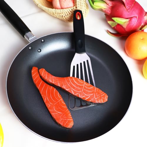 KLAQQED Spatula Set Stainless Steel Kitchen Metal Spatula for Cast Iron Skillet with Silicone Handle, Fish Spatula Turner Flipper for Pancake Burger Egg Cooking Spatulas BBQ Grill Griddle - color: White, Black