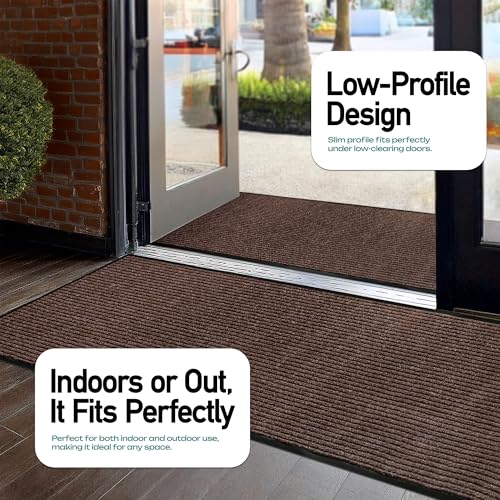 MaxMat® Extra Large Commercial Floor Mat, 3 x 5 Feet Heavy Duty, Waterproof, Low-Profile, Easy to Clean, Rubber Entry Mat (Brown, 3 x 5 Feet) - color: Brown, size: 3 x 5 feet