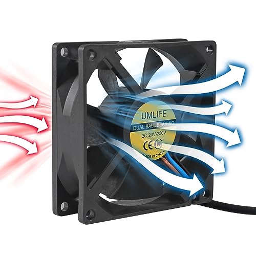 UMLIFE 2PACK EC Axial Fan 80mm x 25mm AC 110V 115V 120V 220V 240V High Speed Dual Ball Bearing for Desktop - color: 80x25mm