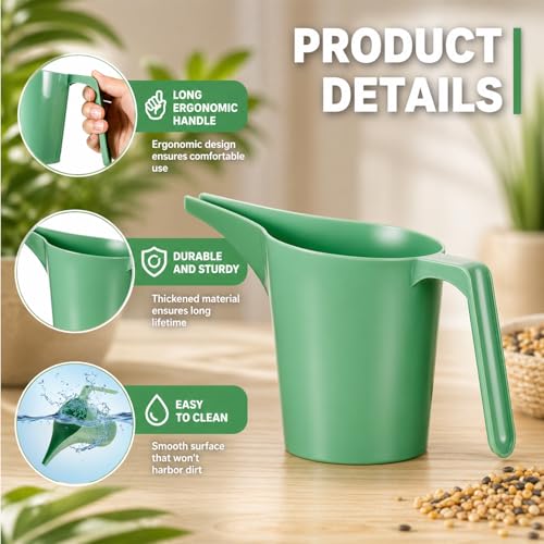 2 Pack Bird Feeder Scoop Set,Pet Food Bird Seed Scoop Large Capacity Suitable Narrow Spout Suitable for Tube Feeders Birds Chicken Livestock Restaurant Kitchen (Green) - color: Green