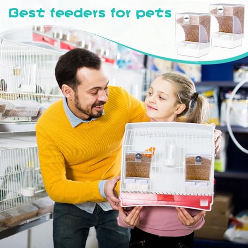 Glikceil 12 Pcs No Mess Bird Feeder Automatic Bird Parrot Feeder for Cage Bulk Parrot Seed Food Container Cage Accessories for Small Medium Parakeet Canary Cockatoo Cockatiel Finch